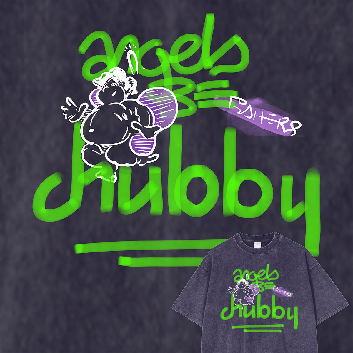 Angels Be Chubby Acid Wash